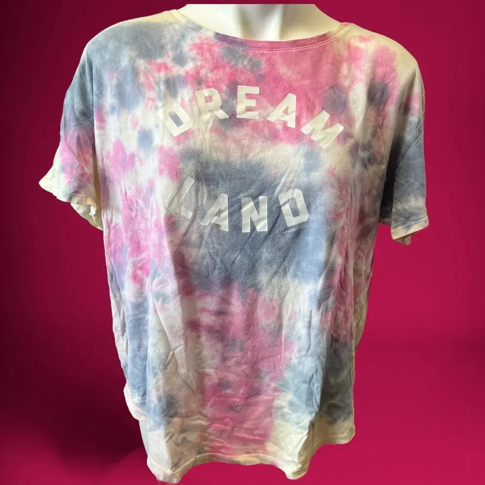 Old Navy Tie Dye Shirt Womens Large Loose Fit Dream Land The Easy Tee Hippie